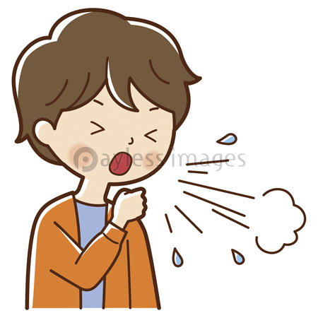 せきをする男性