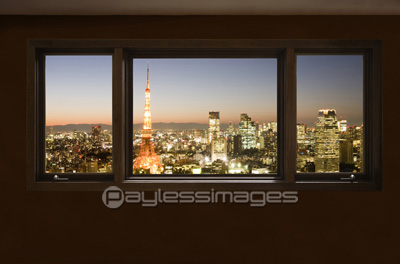 窓から東京の景色 商用利用可能な写真素材 イラスト素材ならストックフォトの定額制ペイレスイメージズ