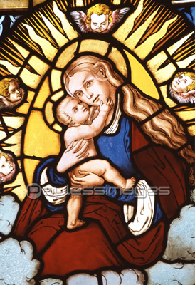 グラスマスターズ　 「monastery icons」ステンドグラス　マリア 正教会カトリックの聖母マリアのステンドグラス風飾り板、カトリック
