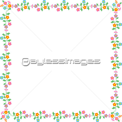 花の正方形飾り枠 ストックフォトの定額制ペイレスイメージズ