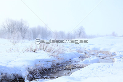 雪原の川の写真 イラスト素材 Gf0240460365 ペイレスイメージズ
