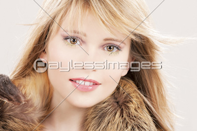 lovely teenage girl in fur