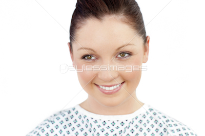 Portrait of a delighted female patient smiling at the camera