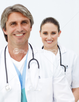 Portrait of two cute doctors
