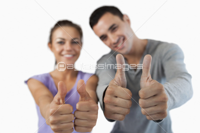 Approval being given by young couple