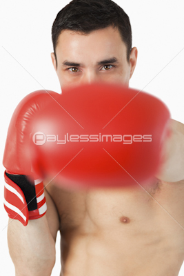 Boxer striking with his left