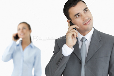 Business partners on the cellphone