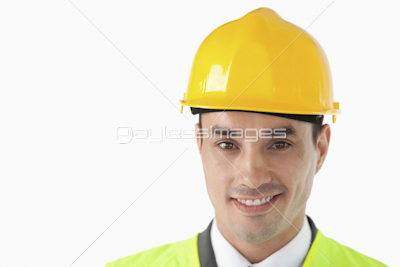 Close up of architect with helmet on