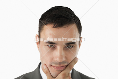 Close up of businessman thinking