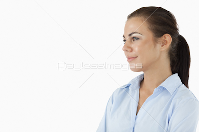 Side view of smiling businesswoman