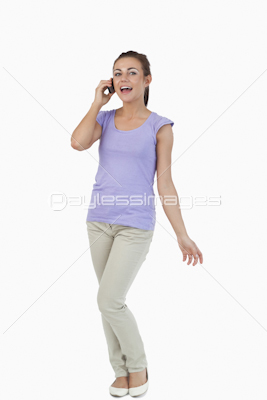 Young female on the phone