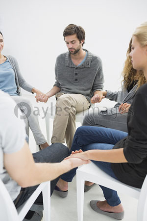 Group therapy of the session which sits down becoming a circle