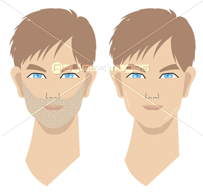 髭の男性とツルツル肌の男性 ストックフォトの定額制ペイレスイメージズ