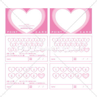 ハートマークのスタンプカード 商用利用可能な写真素材 イラスト素材ならストックフォトの定額制ペイレスイメージズ