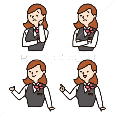 キャビンアテンダントの表情セット 商用利用可能な写真素材 イラスト素材ならストックフォトの定額制ペイレスイメージズ