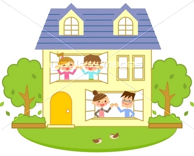 家 家族 イラスト ストックフォトの定額制ペイレスイメージズ