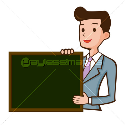 看板を持つ男性のイラスト 商用利用可能な写真素材 イラスト素材ならストックフォトの定額制ペイレスイメージズ