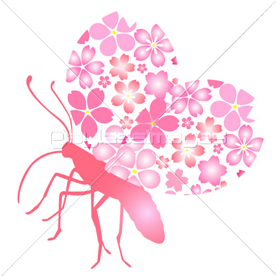 花柄の蝶 商用利用可能な写真素材 イラスト素材ならストックフォトの定額制ペイレスイメージズ