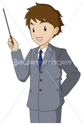 ビジネスマン 指示棒 プレゼン ベクター イラスト 商用利用可能な写真素材 イラスト素材ならストックフォトの定額制ペイレスイメージズ