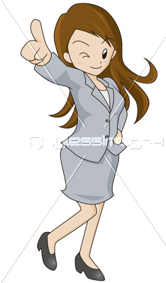 ビジネスウーマン 指差し ベクター イラスト ストックフォトの定額制ペイレスイメージズ