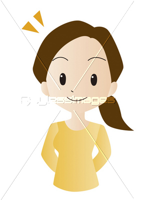 黄色いシャツの女性 喜び 笑顔 イラスト 商用利用可能な無料素材 フリー素材ならペイレスイメージズ