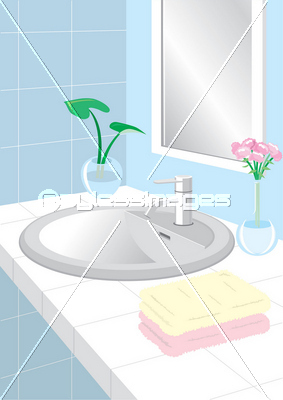 インテリア 明るい洗面所 商用利用可能な写真素材 イラスト素材ならストックフォトの定額制ペイレスイメージズ