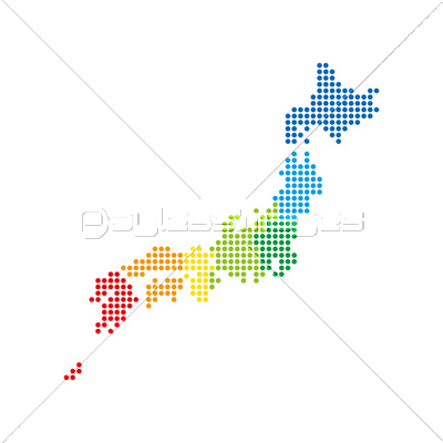 ドットの日本地図 商用利用可能な写真素材 イラスト素材ならストックフォトの定額制ペイレスイメージズ