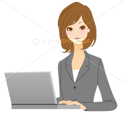 ビジネスウーマン Pc イラスト ストックフォトの定額制ペイレス