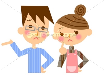 夫婦 困る イラスト ストックフォトの定額制ペイレスイメージズ
