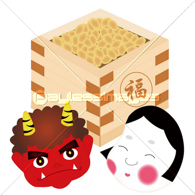 節分 豆 鬼 おかめ 商用利用可能な写真素材 イラスト素材ならストックフォトの定額制ペイレスイメージズ