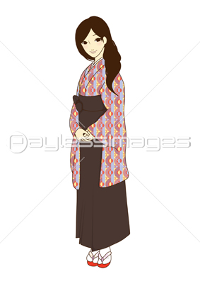 袴の女性 Aiイラスト ベクターデータ 商用利用可能な写真素材 イラスト素材ならストックフォトの定額制ペイレスイメージズ