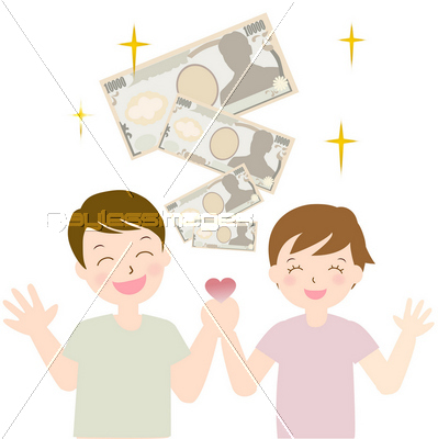 夫婦 仲良し お金 収入 商用利用可能な写真素材 イラスト素材ならストックフォトの定額制ペイレスイメージズ