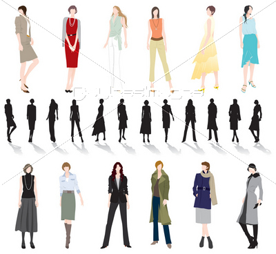 女性のファッションイラスト 商用利用可能な写真素材 イラスト素材ならストックフォトの定額制ペイレスイメージズ