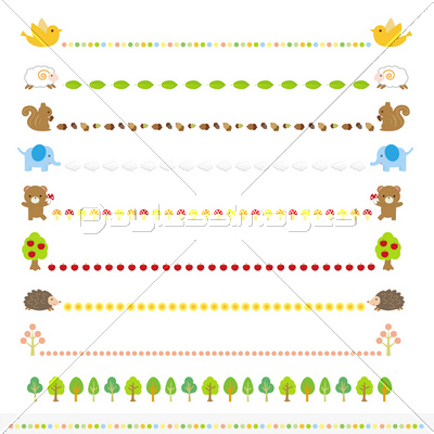 動物達の森のマテリアル 罫線 素材 商用利用可能な写真素材 イラスト素材ならストックフォトの定額制ペイレスイメージズ