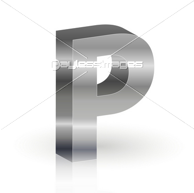 p　アルファベット　銀