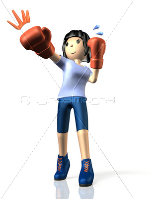 スポーツボクシングを表すアブストラクト3DCGイラスト