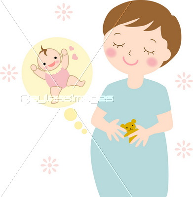 妊婦さんと赤ちゃん　半袖　夏