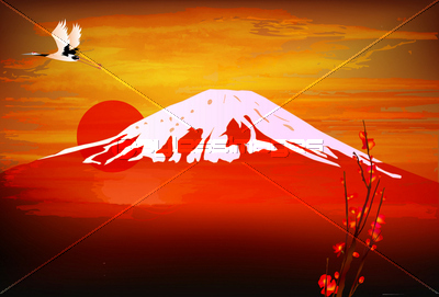 富士山　風景　初日の出　年賀状