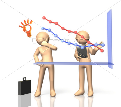 経営戦略を描いた3Dレンダリング画像
