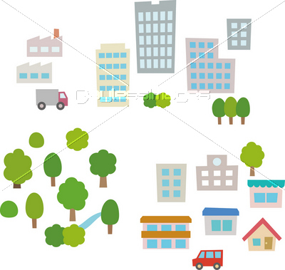 住宅街 オフィス街 緑地の素材 商用利用可能な写真素材 イラスト素材ならストックフォトの定額制ペイレスイメージズ
