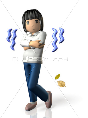 肌寒い女性を描いた3dレンダリング画像 ストックフォトの定額制ペイレスイメージズ