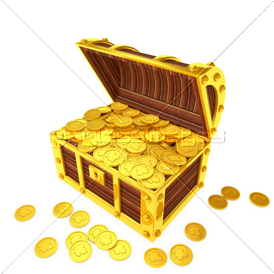金貨の入った宝箱 商用利用可能な写真素材 イラスト素材ならストックフォトの定額制ペイレスイメージズ