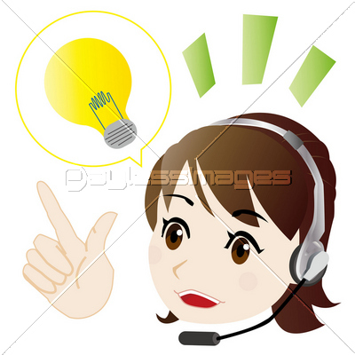 ひらめく女性のオペレーター