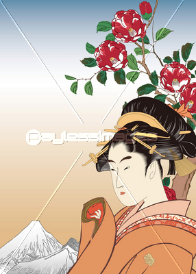 歌麿 美人画と広重 上野下寺つばきのイメージイラスト ストックフォトの定額制ペイレスイメージズ