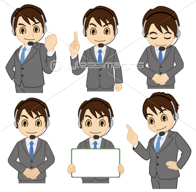男性オペレーターの告知用動作 商用利用可能な写真素材 イラスト素材ならストックフォトの定額制ペイレスイメージズ