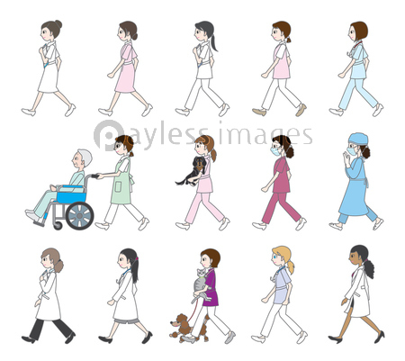 歩いている人々 医者 看護師 ストックフォトの定額制ペイレスイメージズ