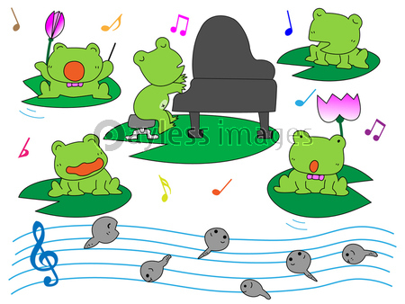 蛙の合唱 商用利用可能な写真素材 イラスト素材ならストックフォトの定額制ペイレスイメージズ