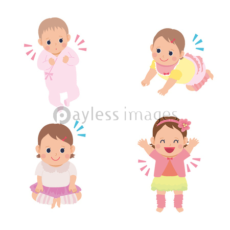 赤ちゃん 女の子 イラスト ストックフォトの定額制ペイレスイメージズ