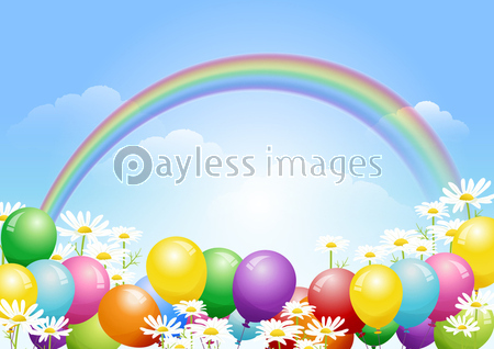 風船 虹 背景 商用利用可能な写真素材 イラスト素材ならストックフォトの定額制ペイレスイメージズ