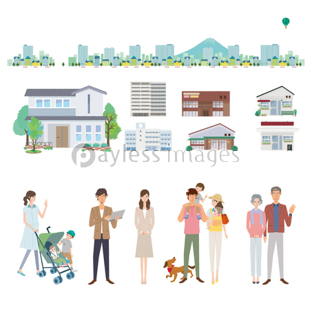 飲食店 家 不動産 人物 イラスト 商用利用可能な写真素材 イラスト素材ならストックフォトの定額制ペイレスイメージズ
